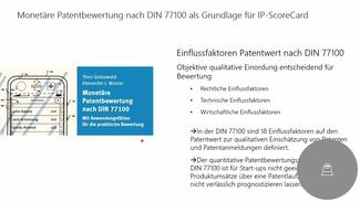 Einflussfaktoren auf den Patentwert gemäß DIN 77100